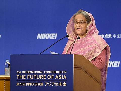 Sheikh Hasina Wajed, Bangladesh's prime minister, speaks at the Future of Asia conference in Tokyo, Japan, on Thursday, May 30, 2019.