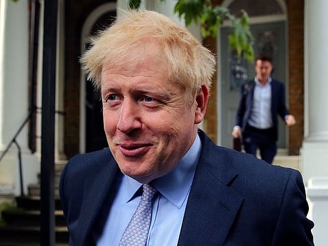 Conservative MP Boris Johnson leaves his home in London.