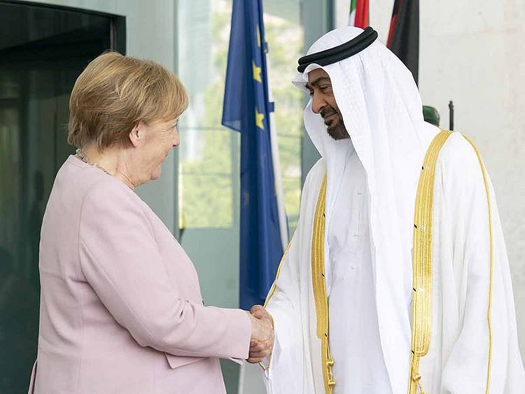 Mohammad Bin Zayed with Angela Merkel 20190612
