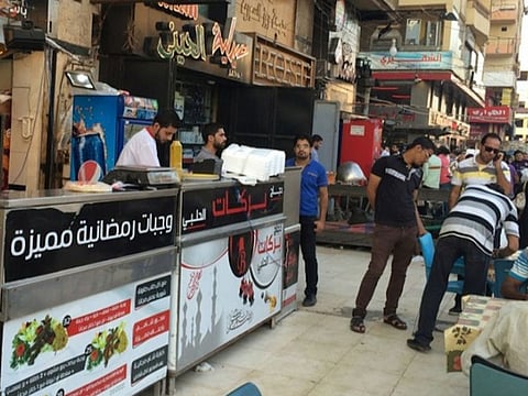 Syrian food stand on Egyptian street.