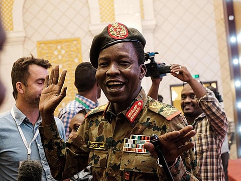 Sudan's Transitional Military Council (TMC) spokesman Shams-Eddin Kabashi speaks with journalists after a press conference at the Presidencial Palace in Khartoum, Sudan, on June 13, 2019.