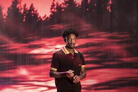 Rapper 21 Savage performs on stage at the Hollywood Bowl in Los Angeles on June 27, 2018.