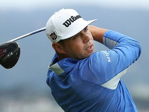Gary Woodland of the United States plays a shot from the 14th tee during the third round of the 2019 US Open at Pebble Beach Golf Links on June 15, 2019 in Pebble Beach, California. 