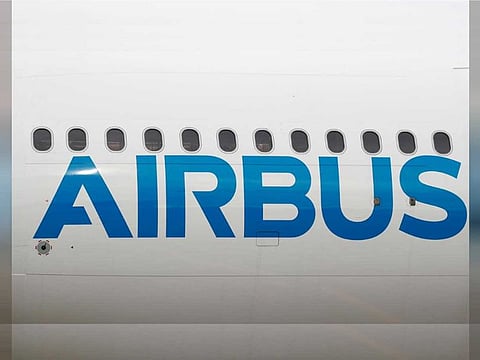 File: The logo of Airbus is seen on an Airbus A330-800 aircraft after a flight event presentation in Colomiers near Toulouse, France, November 6, 2018. REUTERS/Regis Duvignau