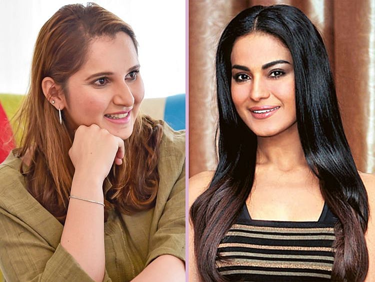 Sania Mirza (left) and Veena Malik