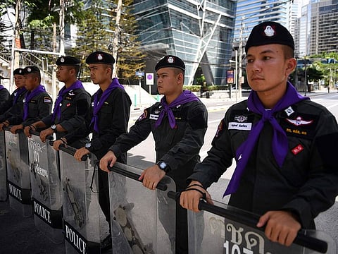 Security personnel stand guard on a street near the venue of the Association of Southeast Asian Nations (ASEAN) summit in Bangkok (File)
