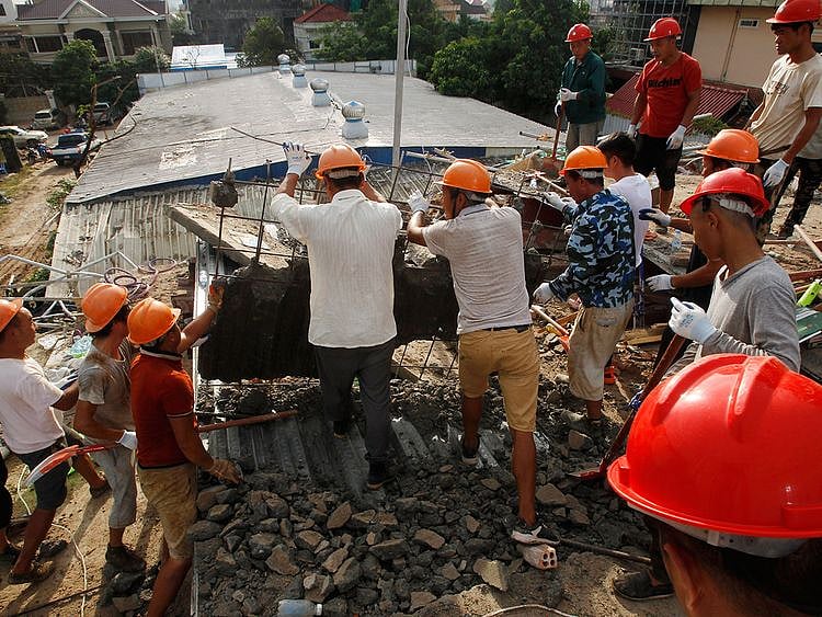 Combodia building collapse