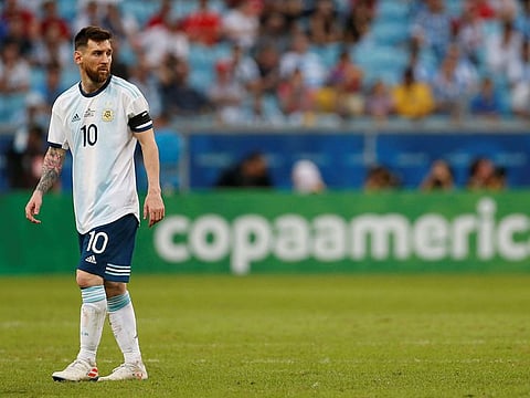 Argentina's Lionel Messi during the 2-0 Copa America win over Qatar.
