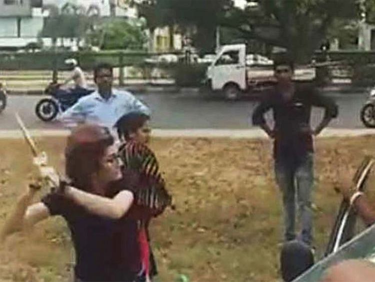 Woman driver attacks man with iron rod in Chandigarh