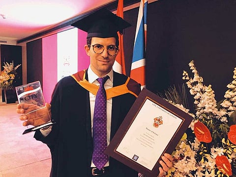 Linus Benjamin Bauer, who earned an MSc in Air Transport Management from City University of London in Dubai, also won the Outstanding Academic Achievement Award.