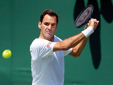 Roger Federer during a training session at Wimbledon last year. Will the owner of eight men's singles titles be back at the All England Club next year?