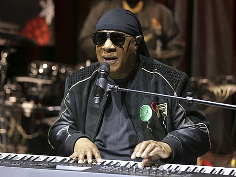 In this Tuesday, Nov. 27, 2018 file photo, Stevie Wonder performs live at the House Full of Toys 22nd Annual Benefit Concert press conference in Los Angeles. 