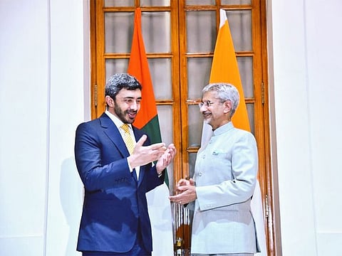 Shaikh Abdullah Bin Zayed Al Nahyan, UAE Minister of Foreign Affairs and International Cooperation, on Monday met Indian Foreign Minister Subrahmanyam Jaishankar, as part of a three-day visit to India.