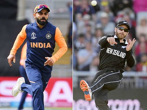 India's captain Virat Kohli (L) and New Zealand's captain Kane Williamson. 