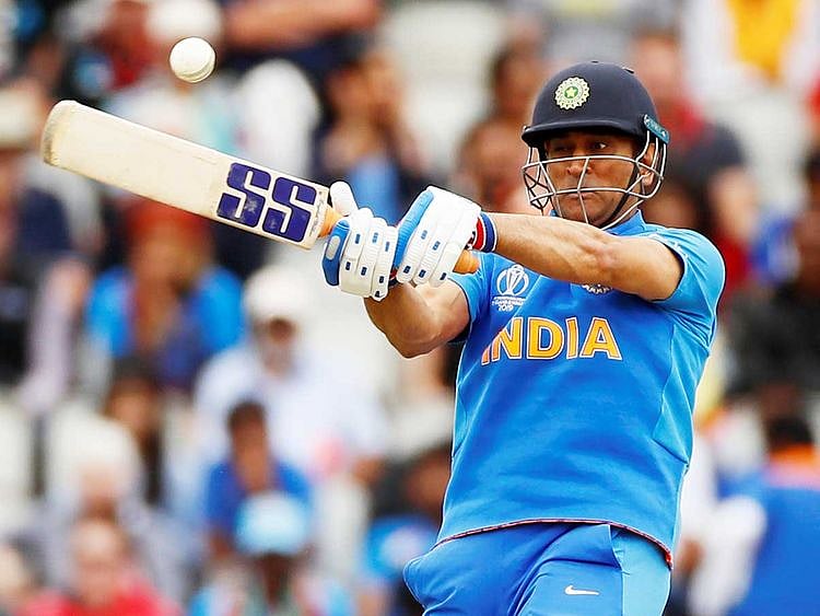 India's MS Dhoni plays a shot