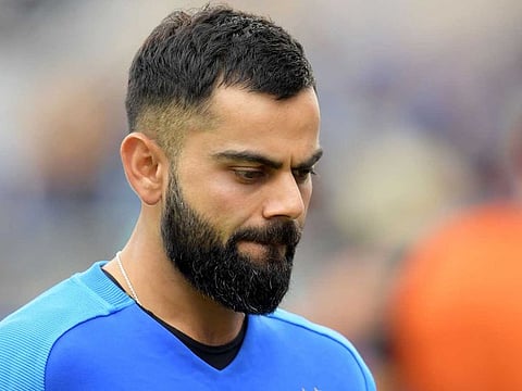 A disappointed India captain Virat Kohli after their defeat in World Cup semi-final. 