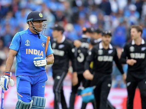 The last flourish: Mahendra Singh Dhoni walks off after being run out for 50 in his last appearance in Indian colours in the 2019 ICC World Cup semi-final against New Zealand. It ended in a heartbreak for him, sending the former India captain into a sabbatical from which he never came back.   