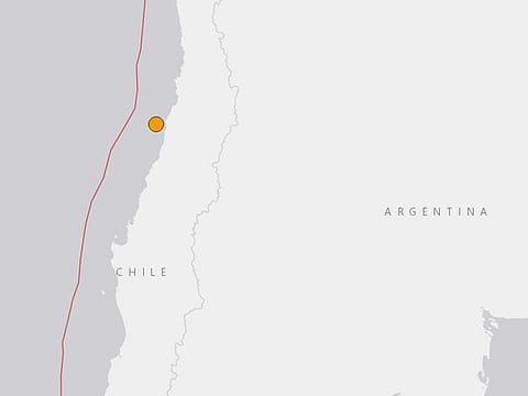 Map showing recent Chile earthquake from USGS website.