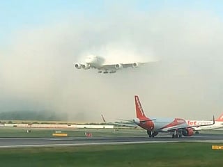 Watch: Emirates A380 landing through clouds goes viral