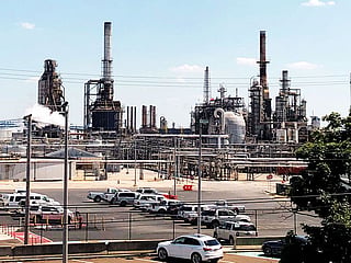 An oil refinery in Philadelphia. US benchmark West Texas Intermediate and global market Brent crude slumped on Thursday as war risk largely eased following the June 17 US-Iran Memorandum of Understanding (MOU), which committed both sides to restoring commercial shipping through the Strait of Hormuz as part of broader ceasefire and de-escalation efforts.

