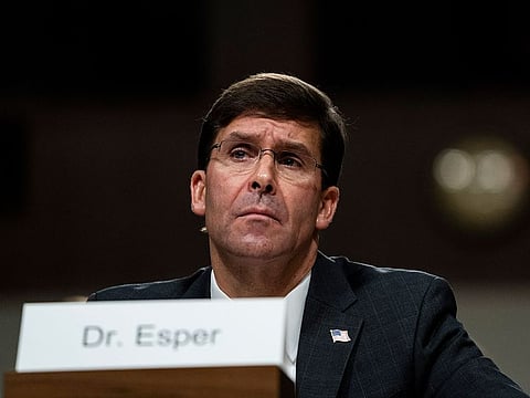 Mark Esper, then President Donald Trump's nominee to be the next Defense Secretary, at his confirmation hearing before the Senate Armed Services Committee on Capitol Hill, in Washington.