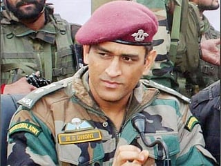 MS Dhoni spotted playing volleyball with Territorial Army battallion