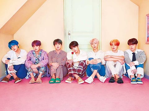 BTS members V, Suga, Jin, Jungkook, RM, Jimin and J-Hope.