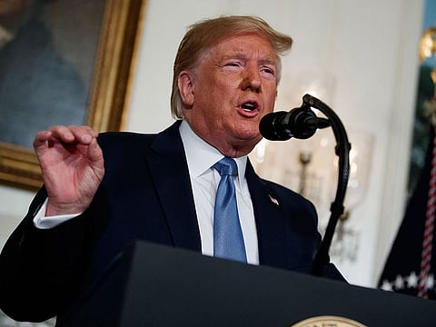 President Donald Trump in the Diplomatic Reception Room of the White House.