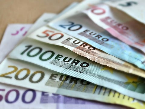 Euro bank notes. For illustrative purposes only.