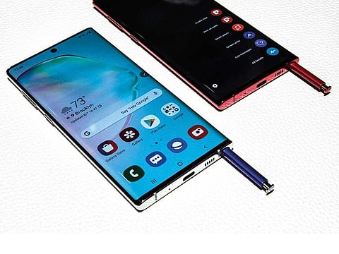 Samsung Electronics Co. Galaxy Note 10 smartphones and S-Pen stylus 