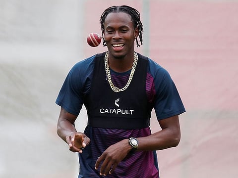 England's Jofra Archer during nets at Lord's Cricket Ground, London, on August 12, 2019. 