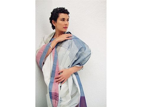 Lisa Ray in a Wendell Rodricks Kunbi (Goan tribe) sari