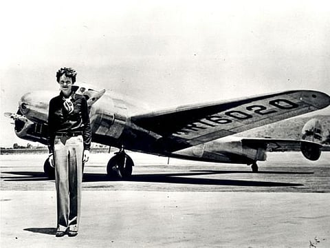 Amelia Earhart near her Lockheed Model 10-E Electra in 1936