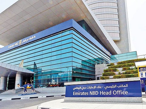 The Emirates NBD Head Office on Baniyas street in Dubai