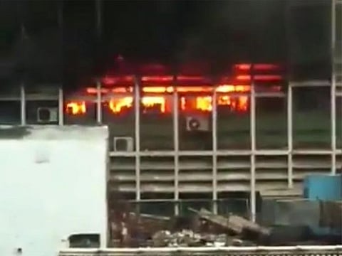 Fire on the first and second floors of the PC building of AIIMS, India's top hospital, broke out Saturday, August 17, 2019.