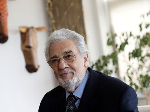 FILE PHOTO: Opera singer Placido Domingo sits during an event at the Manhattan School of Music in New York, U.S., May 11, 2018.   REUTERS/Shannon Stapleton/File Photo