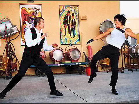 Brad Pitt and Mike Moh (as Bruce Lee) in ‘Once Upon a Time... in Hollywood’.