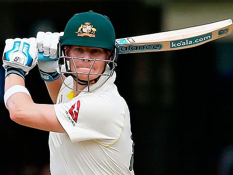 Australia's Steve Smith plays a shot during the fourth day of the second Ashes Test match against England at Lord's Cricket Ground in London on August 17, 2019. 