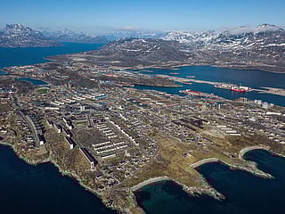 An aerial view of Nuuk, Greenland's capital. 