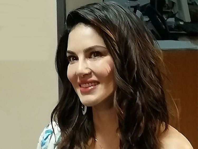 Sunny Leone in Gulf News office