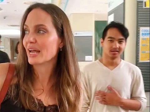 Angelina Jolie with her son Maddox.