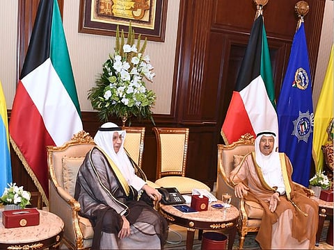 Kuwait Emir Sheikh Sabah Al Ahmad receives the Interior Minister August 26.