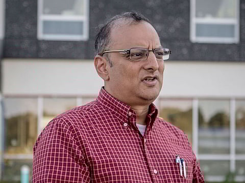 Dinesh Chawla, a Mississippi hotelier and former business partner of President Donald Trump's company, visits a work site in Cleveland, Miss., June 4, 2018. 