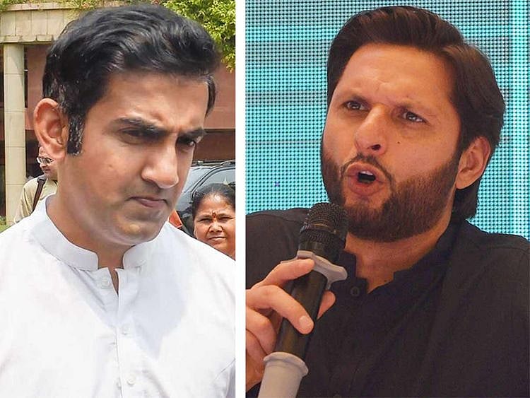 Gautam Gambhir and Shahid Afridi 