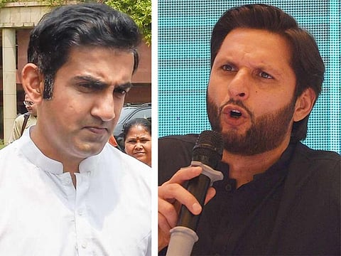 Gautam Gambhir and Shahid Afridi 