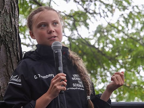 Greta Thunberg, a 16-year-old Swedish climate activist, Wednesday, Aug. 28, 2019, in New York.