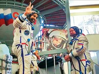 Emirati astronaut Hazza Al Mansouri undergoes final test as lift-off nears
