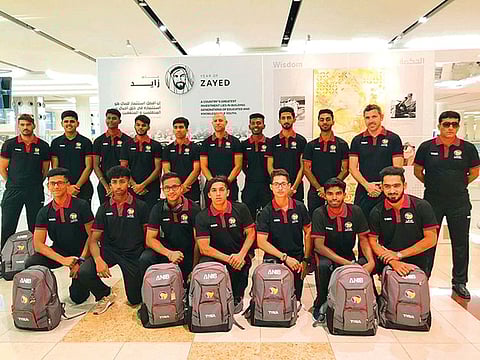 The UAE Under-19 cricket team which qualified for the 2020 Youth World Cup.