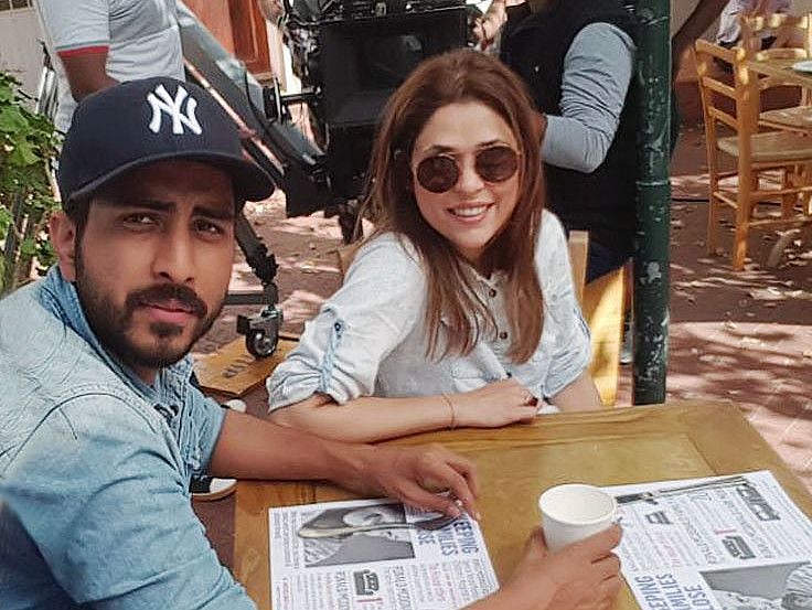 Director Nabeel Qureshi with producer Fiizza Ali Meerza on the set of NA MALOOM AFRAAD 2-1567404935397