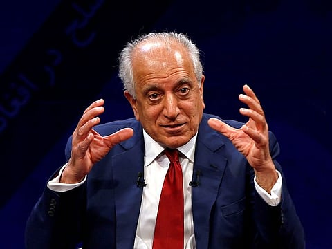 U.S. envoy for peace in Afghanistan Zalmay Khalilzad speaks during a debate at Tolo TV channel in Kabul, Afghanistan April 28, 2019. 